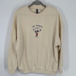 Divided Mickey Mouse Les Sports Leisure Club Graphic Crewneck Sweater Medium